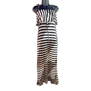 Imanimo Maxi Dress Womens‎ Long  Adj Strap Striped Feminine Multicolor sz Small